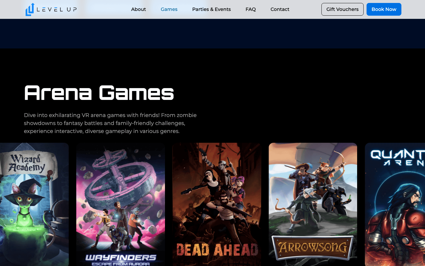 Level Up VR — games catalog